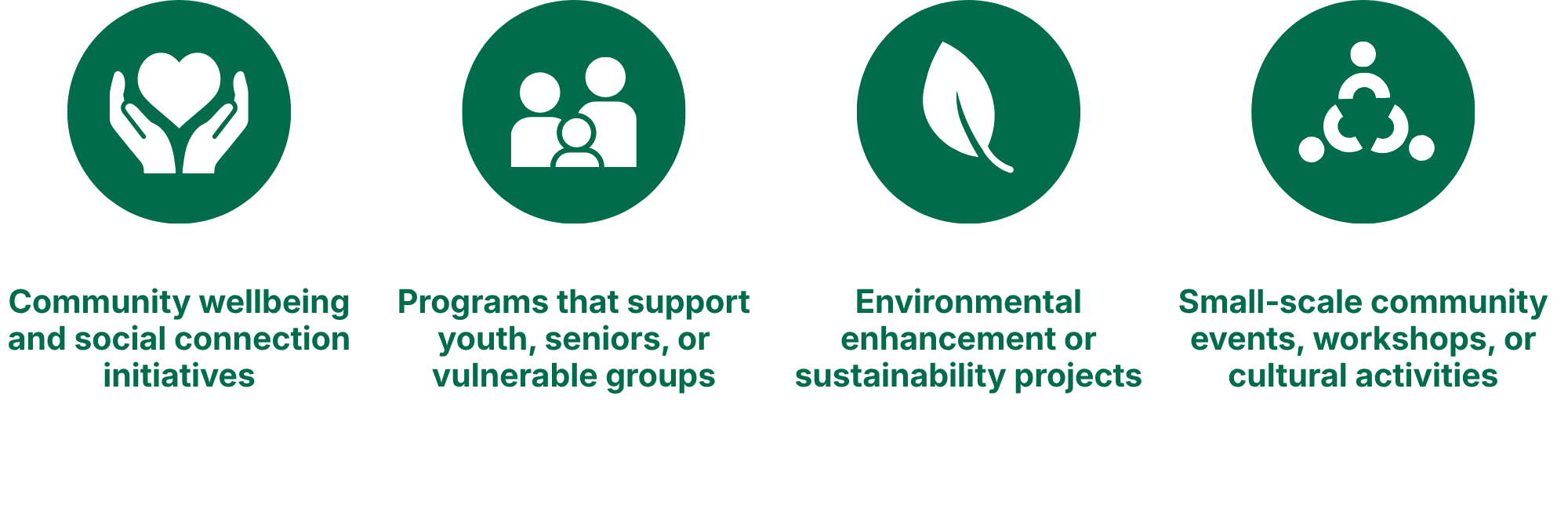 Community initiatives supported through the Community Benefit Fund
