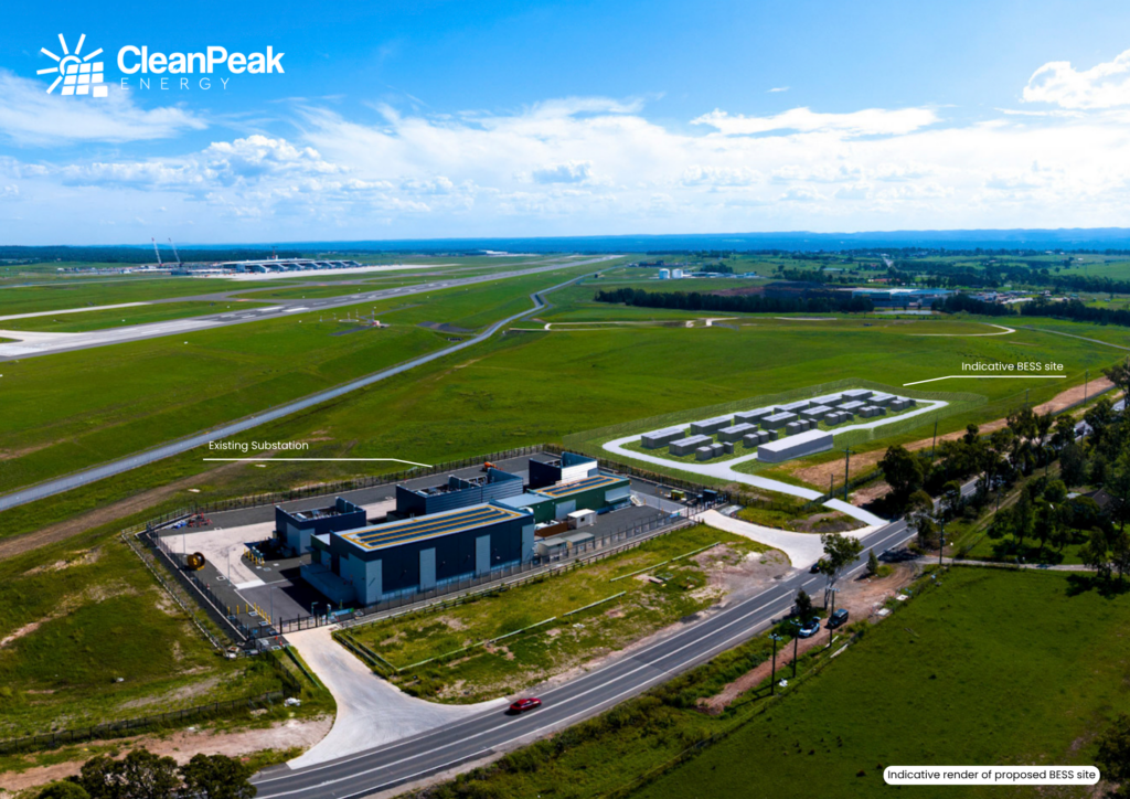 Indicative render showing the proposed BESS site at WSI Airport