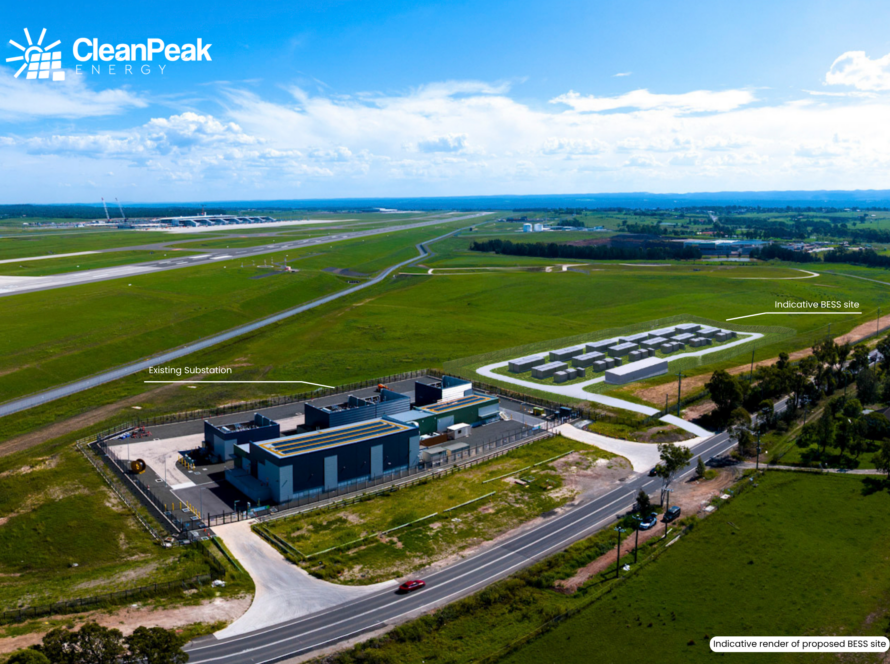 Indicative render showing the proposed BESS site at WSI Airport